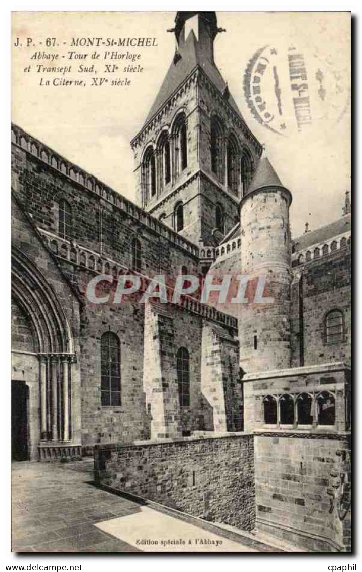 CPA Mont St Michel Abbaye Tour De L&#39Horloge Et Transept - Le Mont Saint Michel