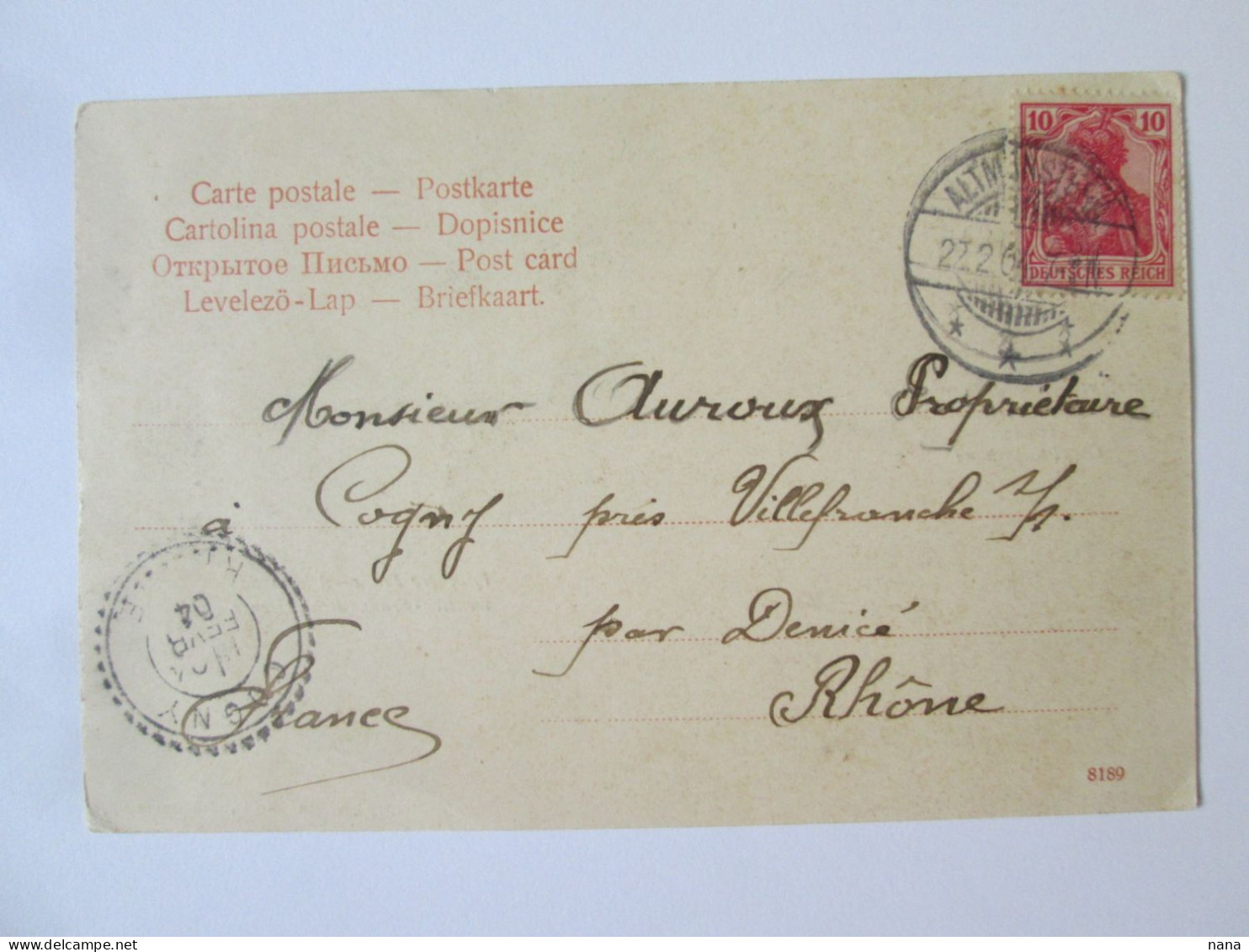Frontiere Franco-Allemande:epicerie Et Auberge Charles Anthony 1904/grocery & Hostel Franco-German Border 1904 Postcard - Autres & Non Classés