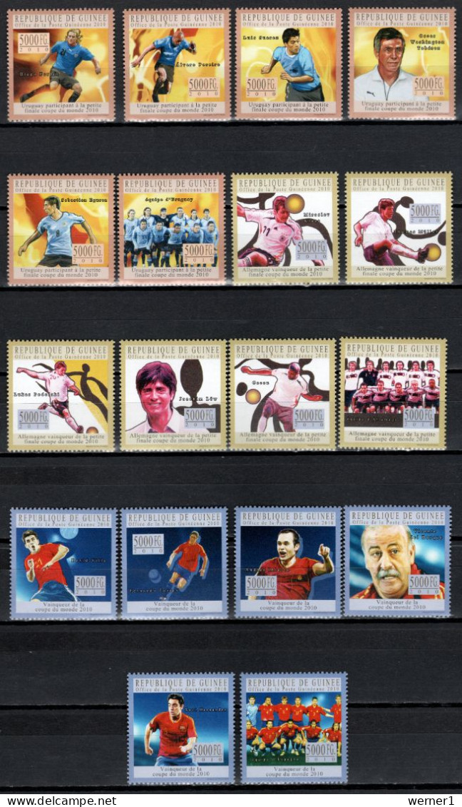 Guinea 2010 Football Soccer World Cup, Set Of 18 + 3 S/s MNH - 2010 – Südafrika