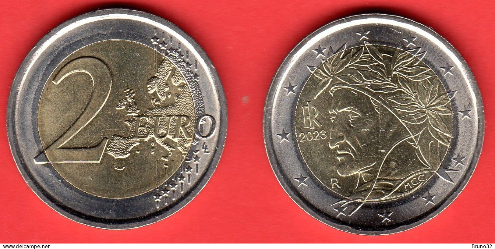 ITALIA - 2023 - 2 Euro Dante - FDC/UNC - Come Da Foto - Italy