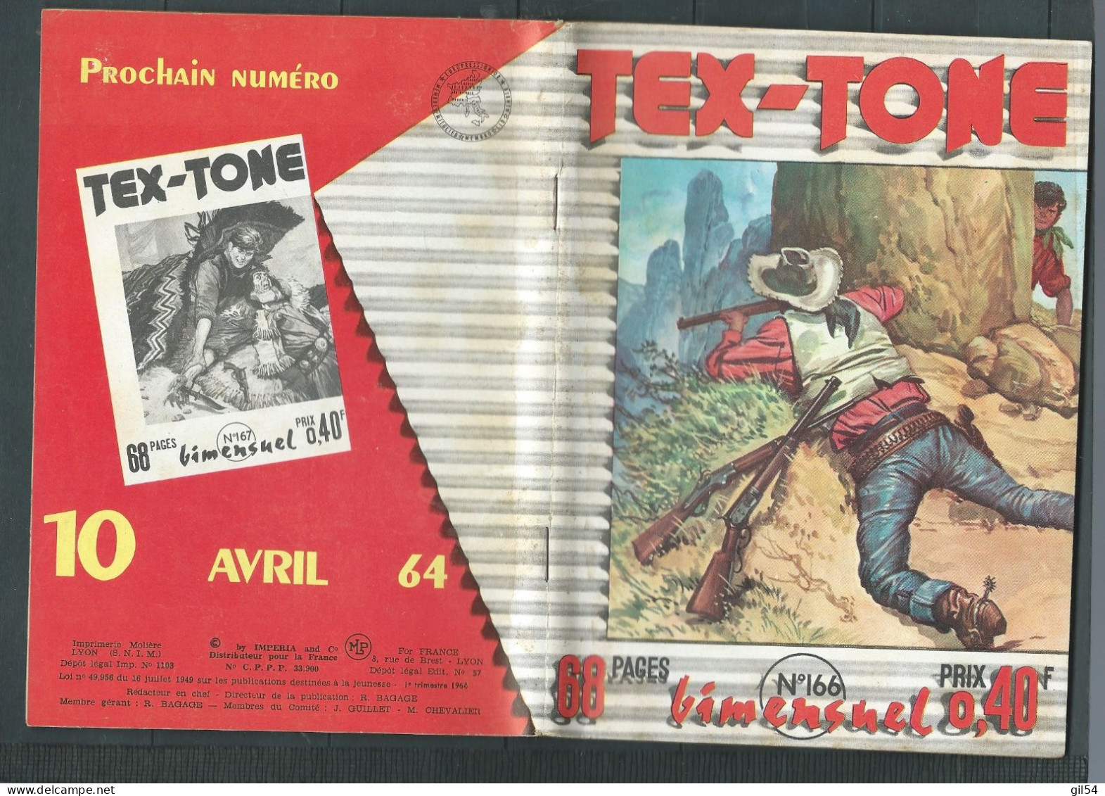 Tex-Tone  N° 166 - Bimensuel  " Faire Justice   " - D.L.  1er Trimestre 1964 - Tex0503 - Small Size