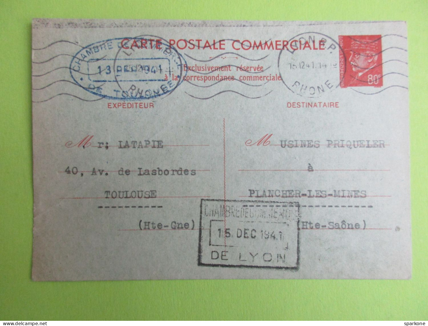 France - Entier Postal - Carte Postale Commerciale - Pétain 1941 - Standard- Und TSC-AK (vor 1995)