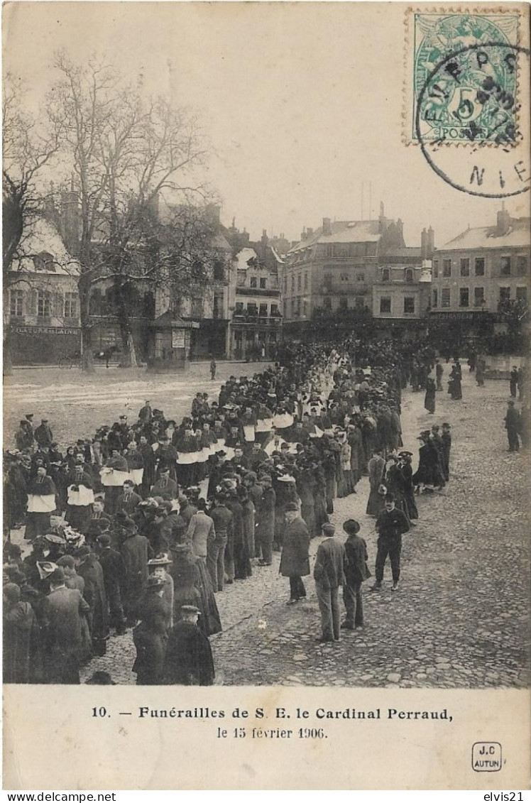 AUTUN Les Funérailles De S. E. Le Cardinal Perraud En 1906 - Autun