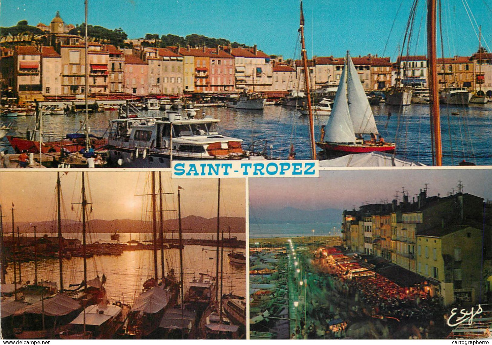 Navigation Sailing Vessels & Boats Themed Postcard Saint Tropez Harbour - Zeilboten