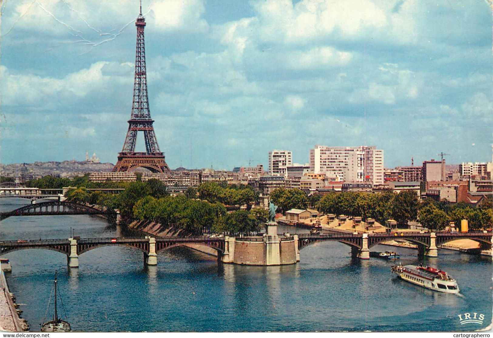 Navigation Sailing Vessels & Boats Themed Postcard Paris Eiffel Tower Seine - Zeilboten