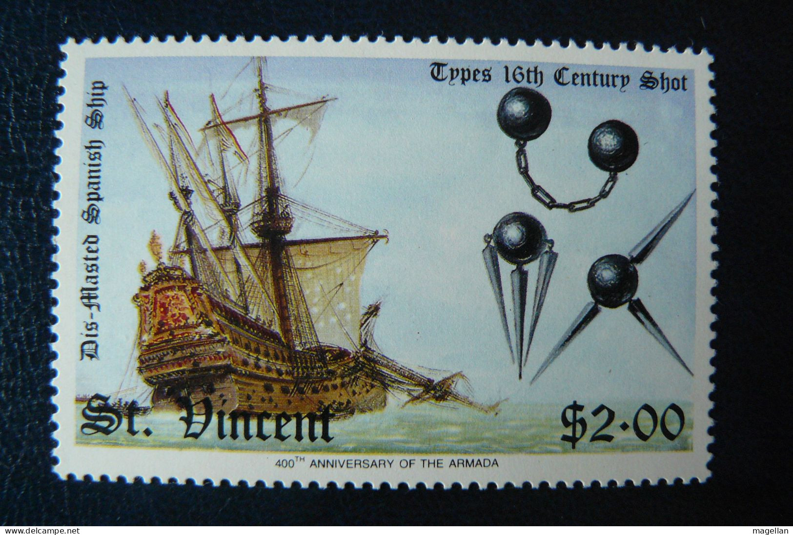 Saint-Vincent Yv. 1053C - 1053D - 1053F Neufs ** (MNH) - 1988 - Bateaux - Voiliers - Barche