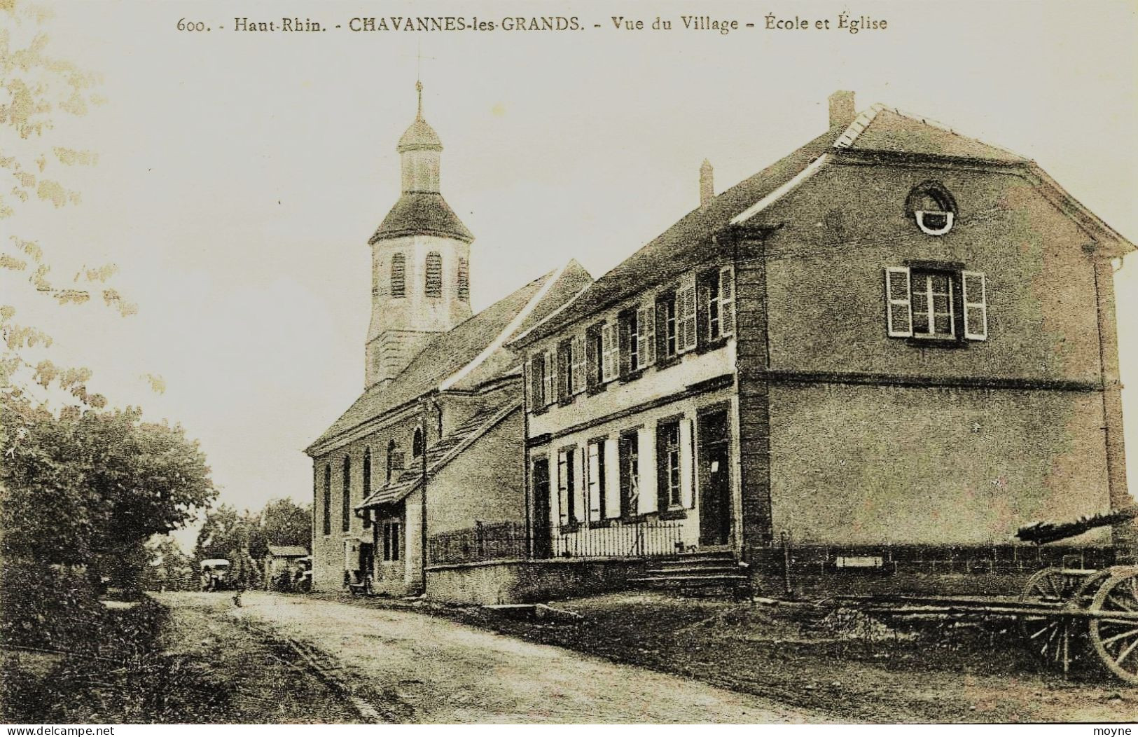 1838  - CHAVANNES Les GRANDS :  ECOLE  ET  EGLISE DU VILLAGE   Circulée En1917 - Other & Unclassified