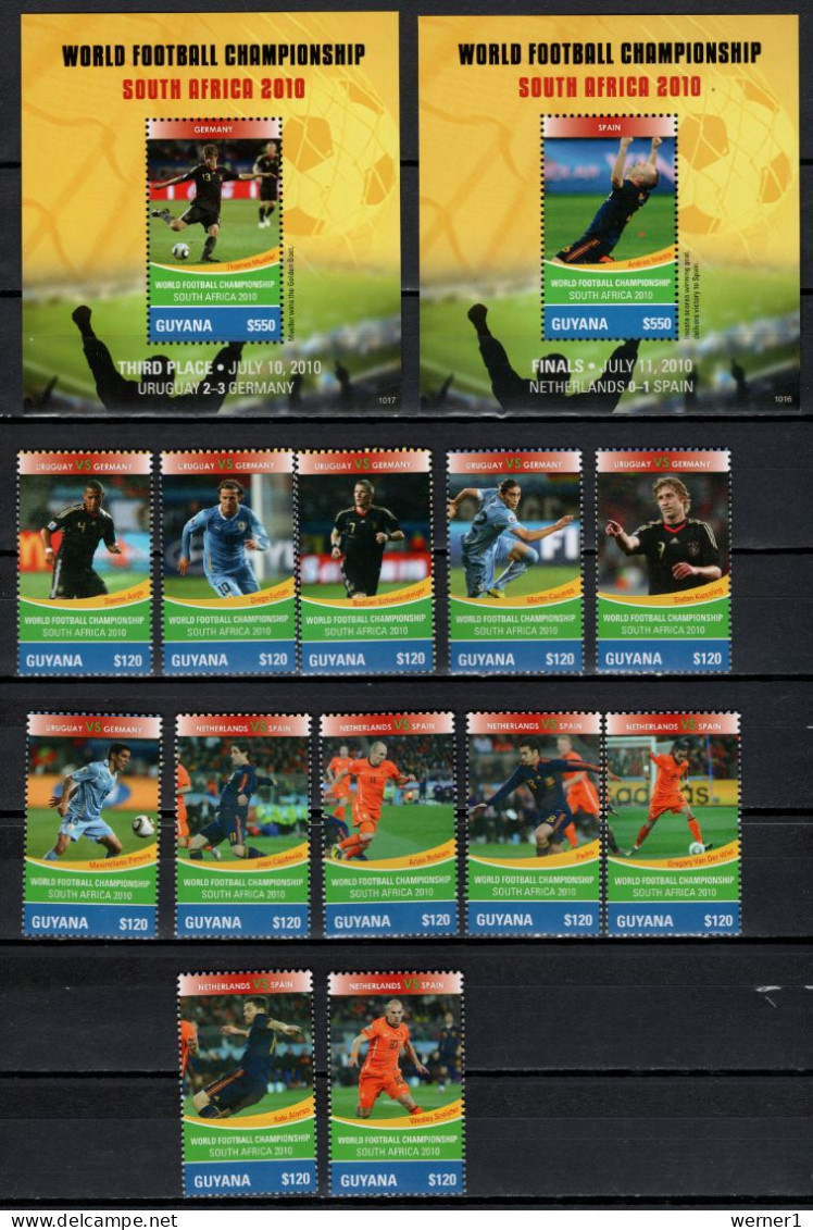 Guyana 2011 Football Soccer World Cup, Set Of 12 + 2 S/s MNH - 2010 – Südafrika