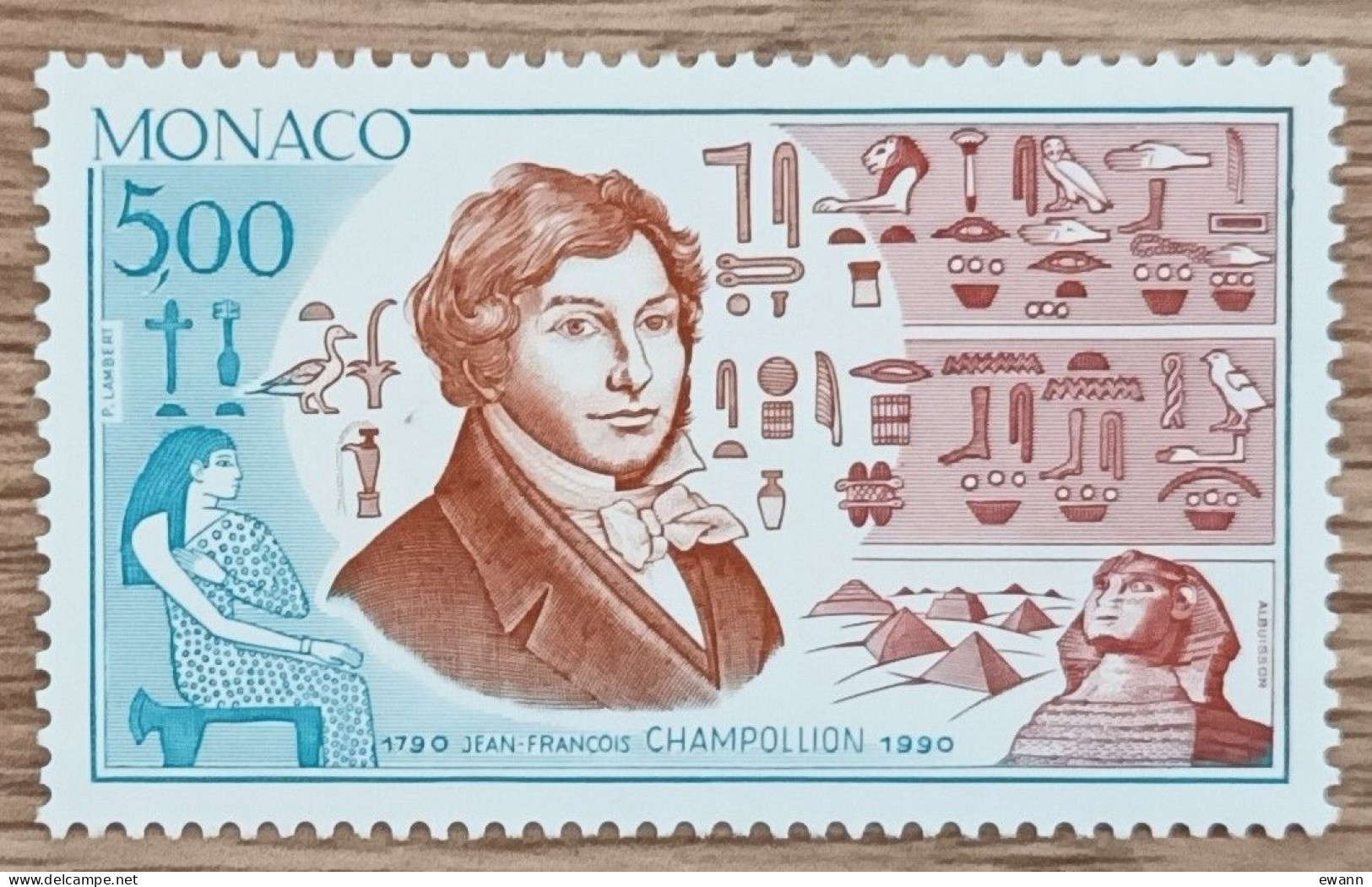 Monaco - YT N°1740 - Jean François Champollion - 1990 - Neuf - Unused Stamps