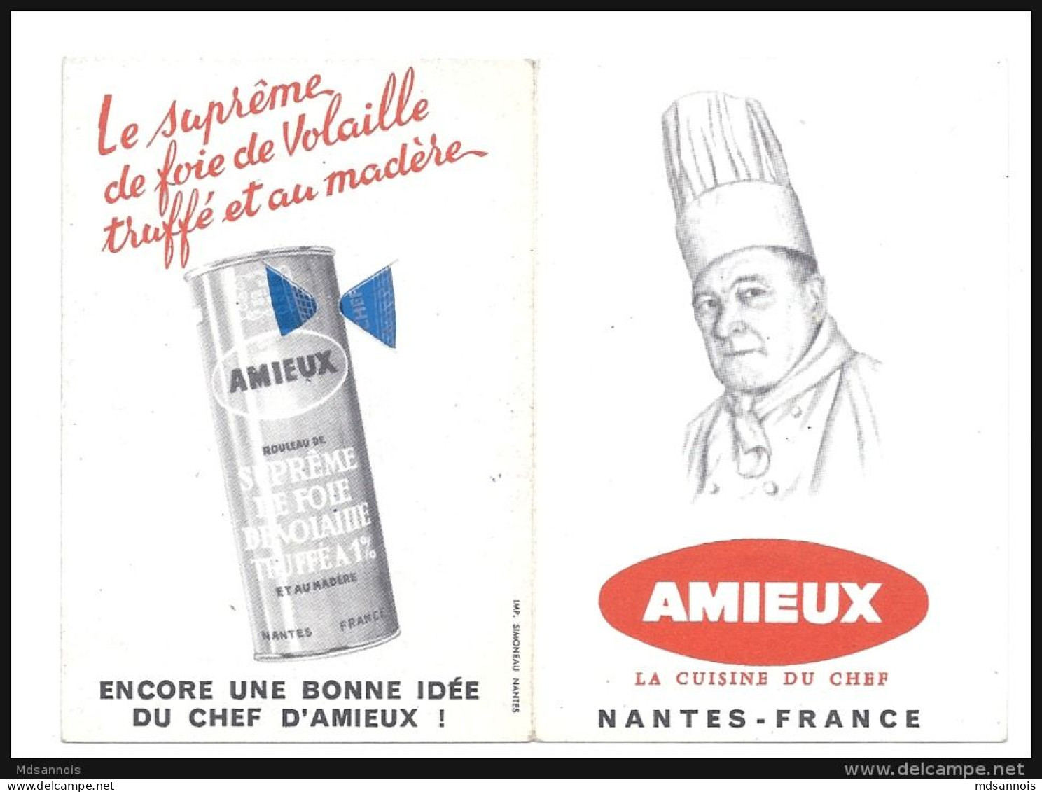 AMIEUX La Cuisine Du Chef Nantes Votre Caractère Dévoilé Petit Poisson Suprême De Foie De Volaille - Other & Unclassified