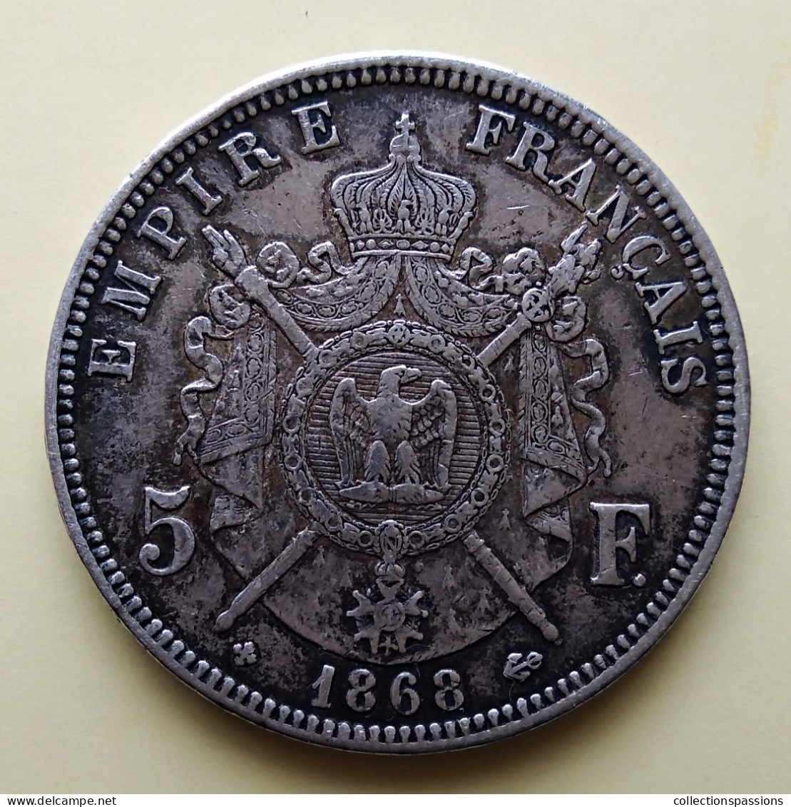 5 Francs. NAPOLEON III. 1868 BB - - 5 Francs