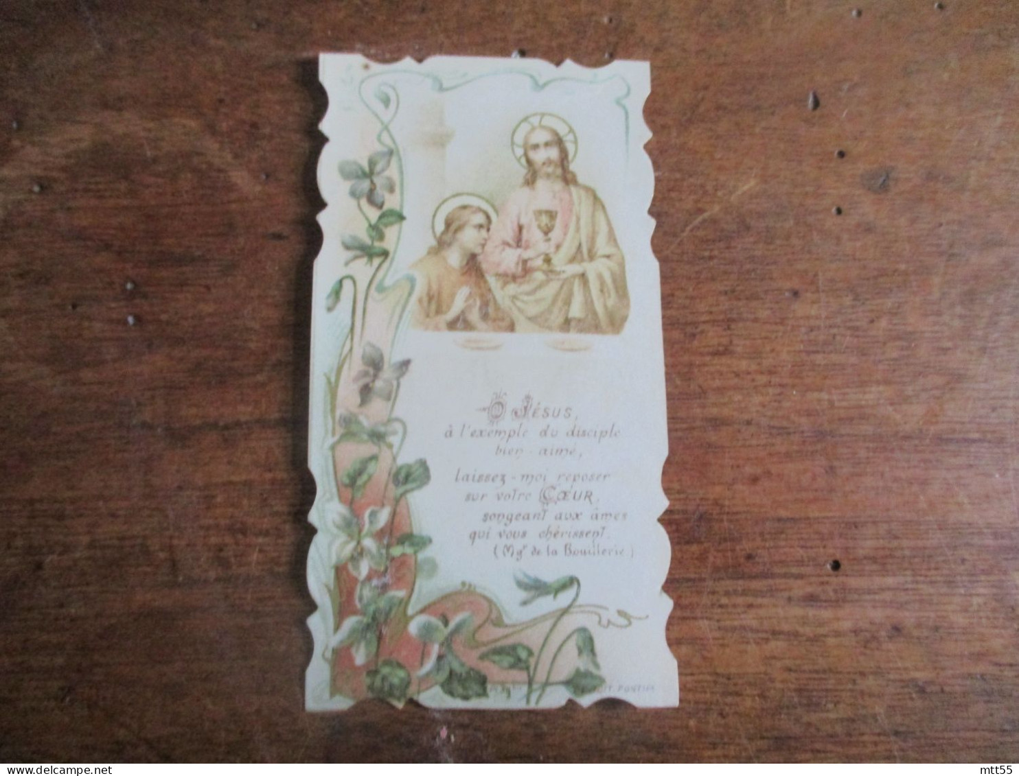 PAPIER PARCHEMINE LOUIS DE CORCELLES VERSAILLES IMAGE PIEUSE HOLLY CARD - Devotion Images