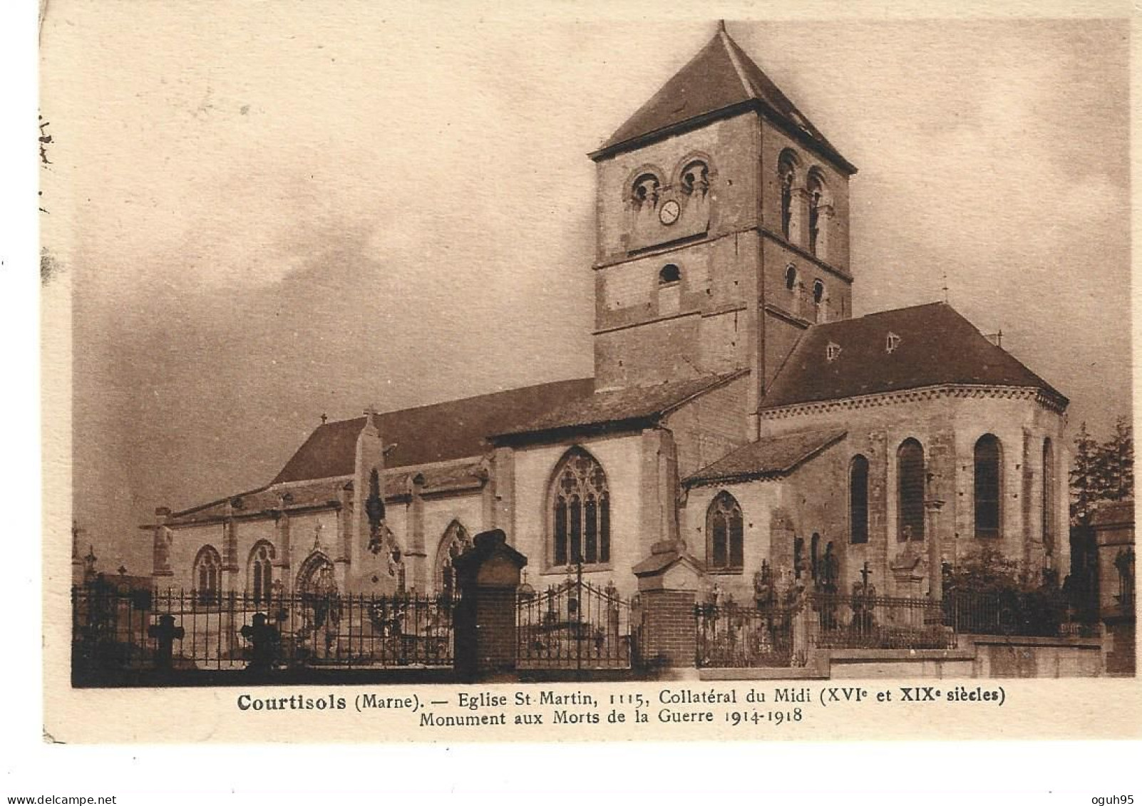 51 - COURTISOLS - Eglise St Martin ... - Monument Aux Morts De La Guerre 1914-1918 - Courtisols