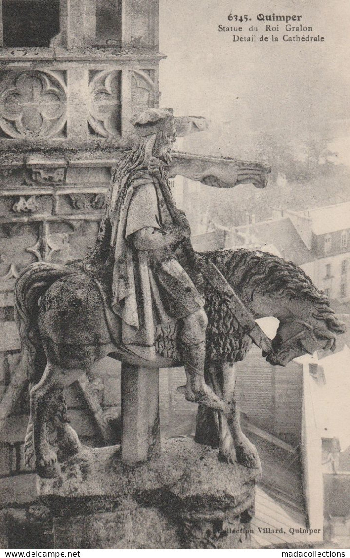 Quimper (29 - Finistère) Statue Du Roi Gralon à La Cathédrale - Quimper