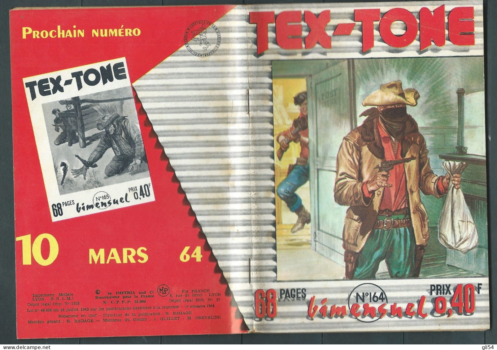 Tex-Tone  N° 164 - Bimensuel  "  Un Homme Sympathique   " - D.L.  1er Trimestre 1964 - Tex0505 - Small Size