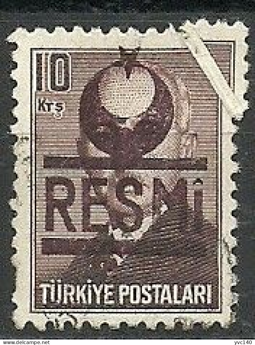 Turkey; 1953 Official Stamp 10 K. "Folded Paper ERROR" - Sellos De Servicio
