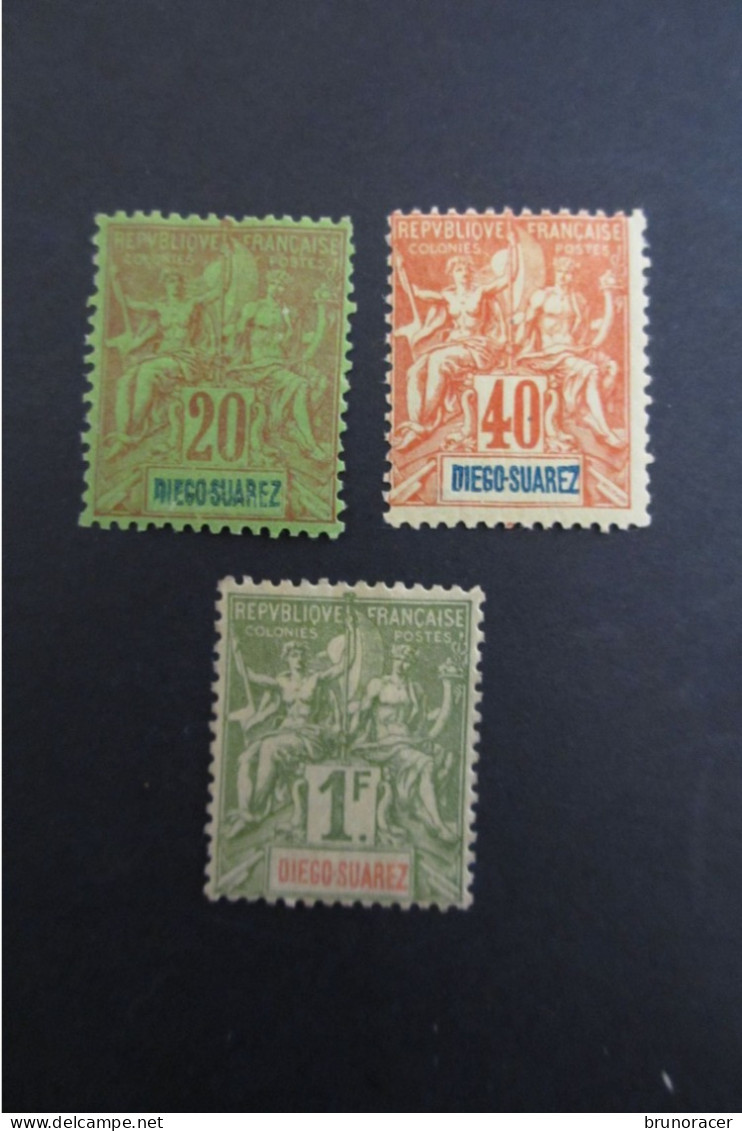 DIEGO-SUAREZ LOT TYPE GROUPE N°44/47/50 NEUF* TB COTE 86 EUROS VOIR SCANS - Unused Stamps