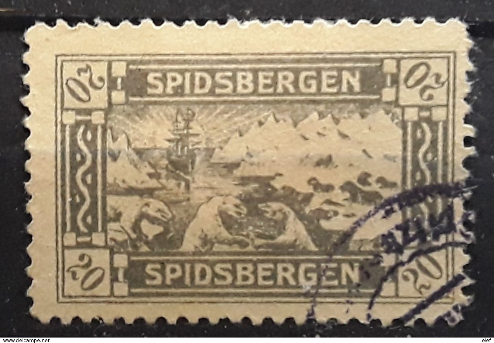 NORGE NORWAY NORVÈGE, !ocal Post  Spitzbergen Spidsbergen , 20 O Gris Polar Bear Ours Polaire Eisbar , Obl TB - Local Post Stamps