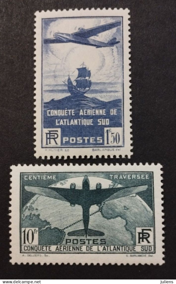 TIMBRE FRANCE CONQUETE ATLANTIQUE NORD 320 + 321 NEUF** SIGNE COTE +++ #278 - Unused Stamps