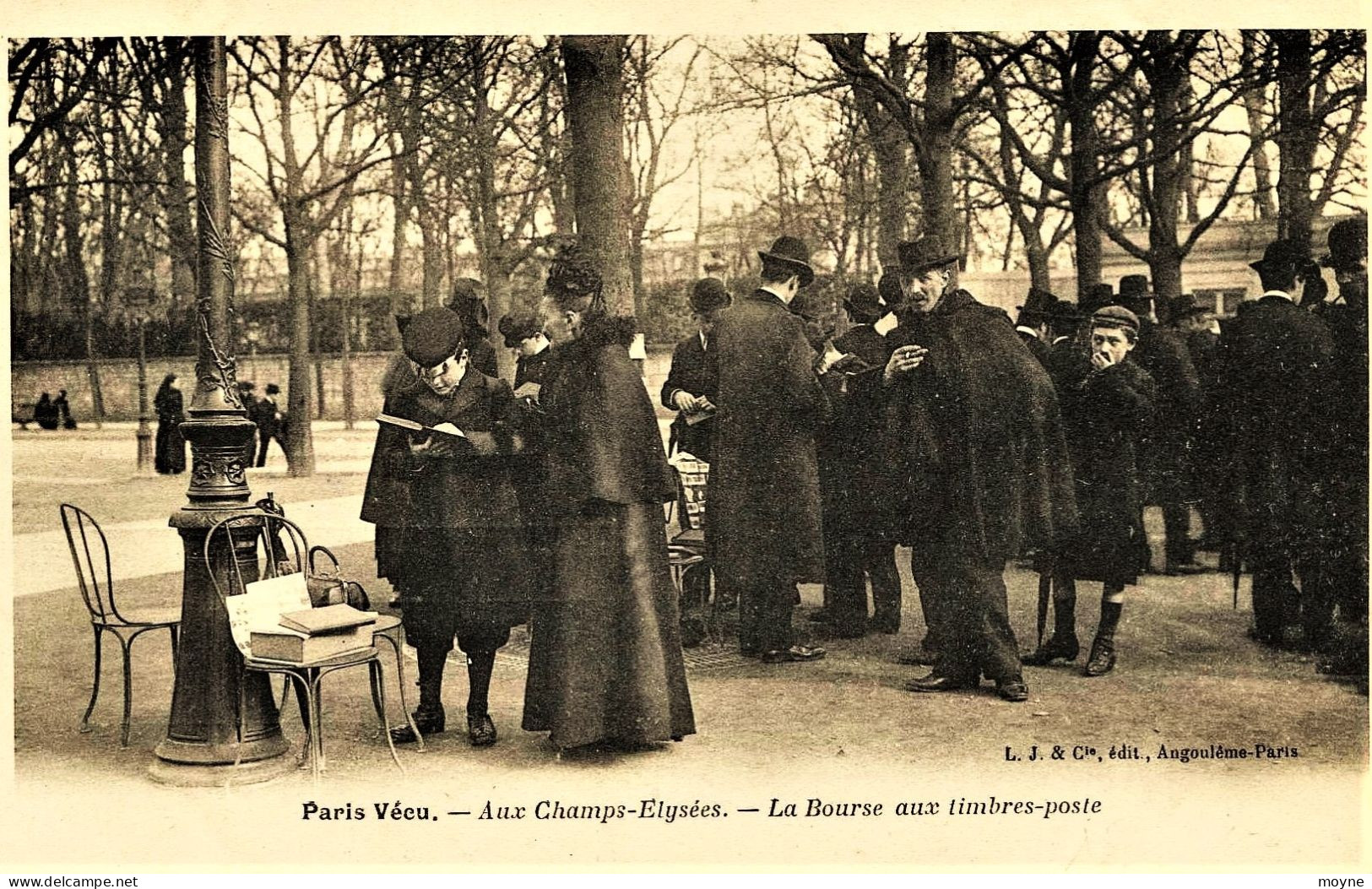 1843 - PARIS  VECU  - LA BOURSE  AUX  TIMBRES POSTE   AUX  CHAMPS  ELYSEES - - Ambachten In Parijs