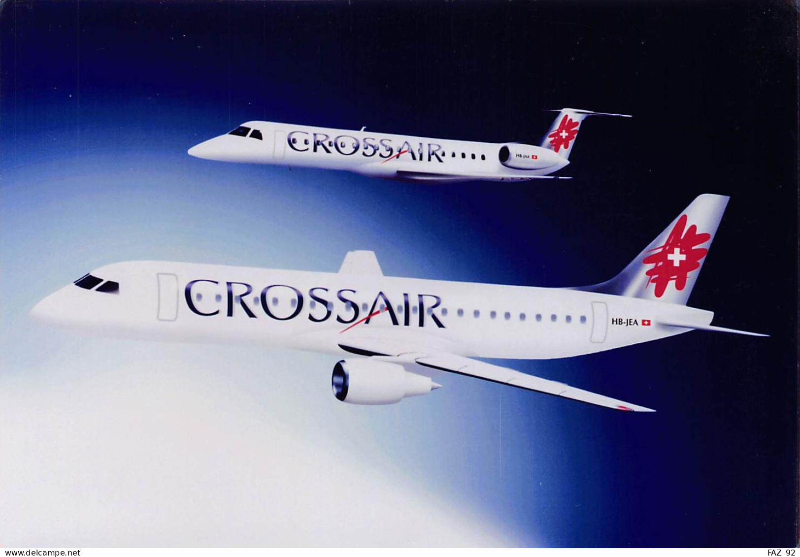 Embraer ERJ-190-200 And ERJ-145 - Crossair - +/- 180 X 130 Mm. - Photo Presse Originale - Luftfahrt