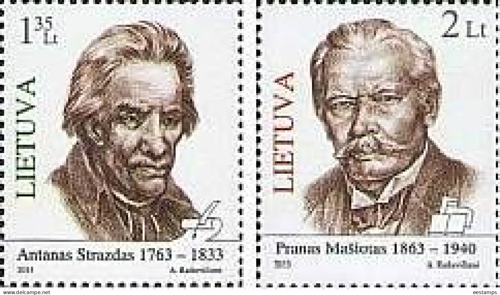 Lithuania 2013 . Famous Persons ' 2v. Michel # 1127-28 - Lithuania