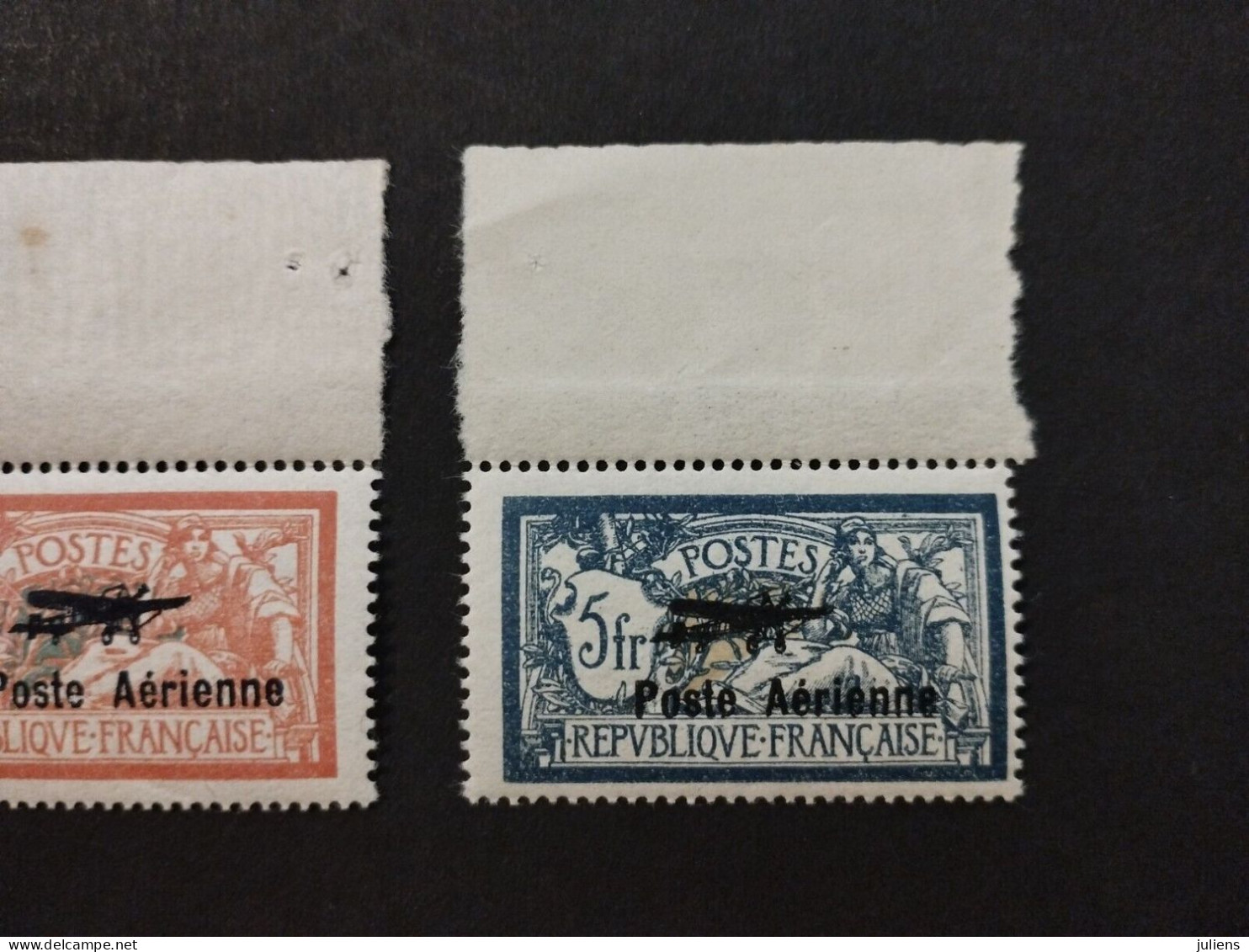 TIMBRE FRANCE POSTE AERIENNE PA 1 + 2 NEUF** BORD DE FEUILLE COTE +++ #278 - 1927-1959 Mint/hinged