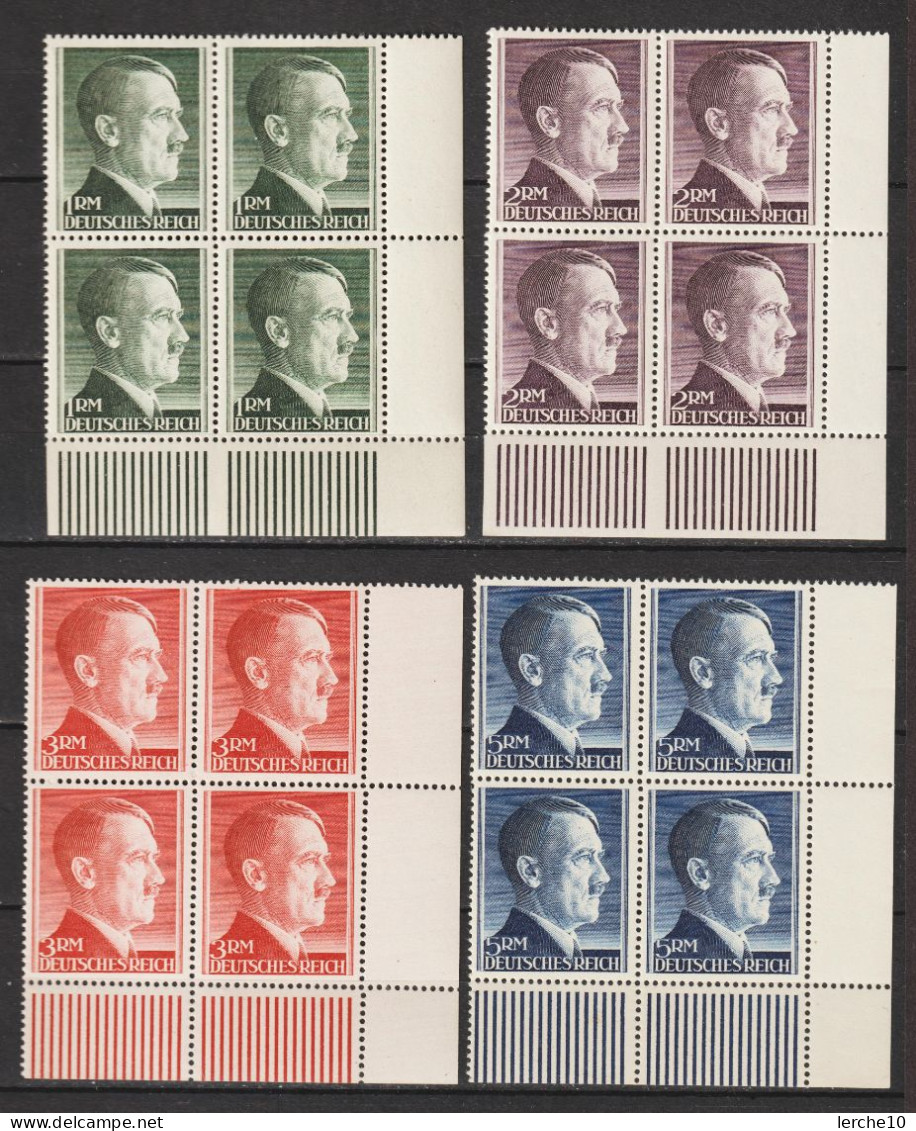 Adolf Hitler  MiNr. 799-802 B ** Bogenecken - Unused Stamps