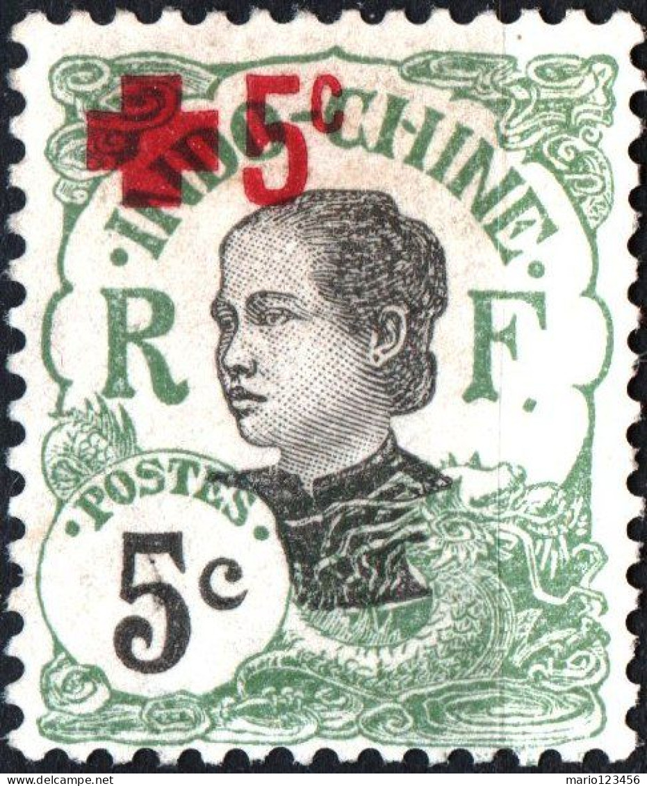 INDOCINA FRANCESE, INDOCHINA, CROCE ROSSA, RED CROSS, 1917, NUOVI (MLH*) Yt:FR-IC 66, Mi:FR-IC 66, Scott:FR-IC B2 - Neufs