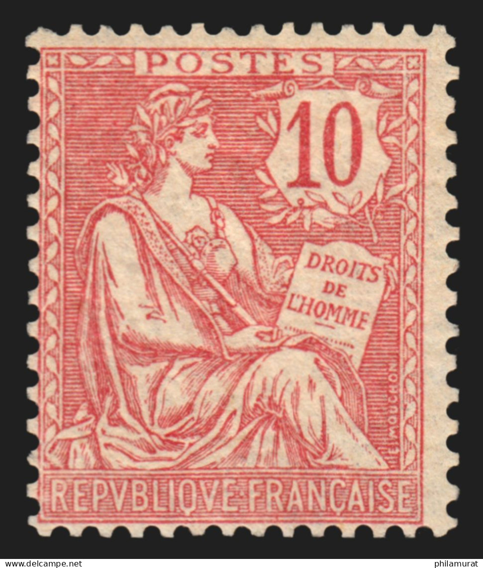 N°124, Mouchon 10c Rose, Neuf ** Sans Charnière - TB - Unused Stamps
