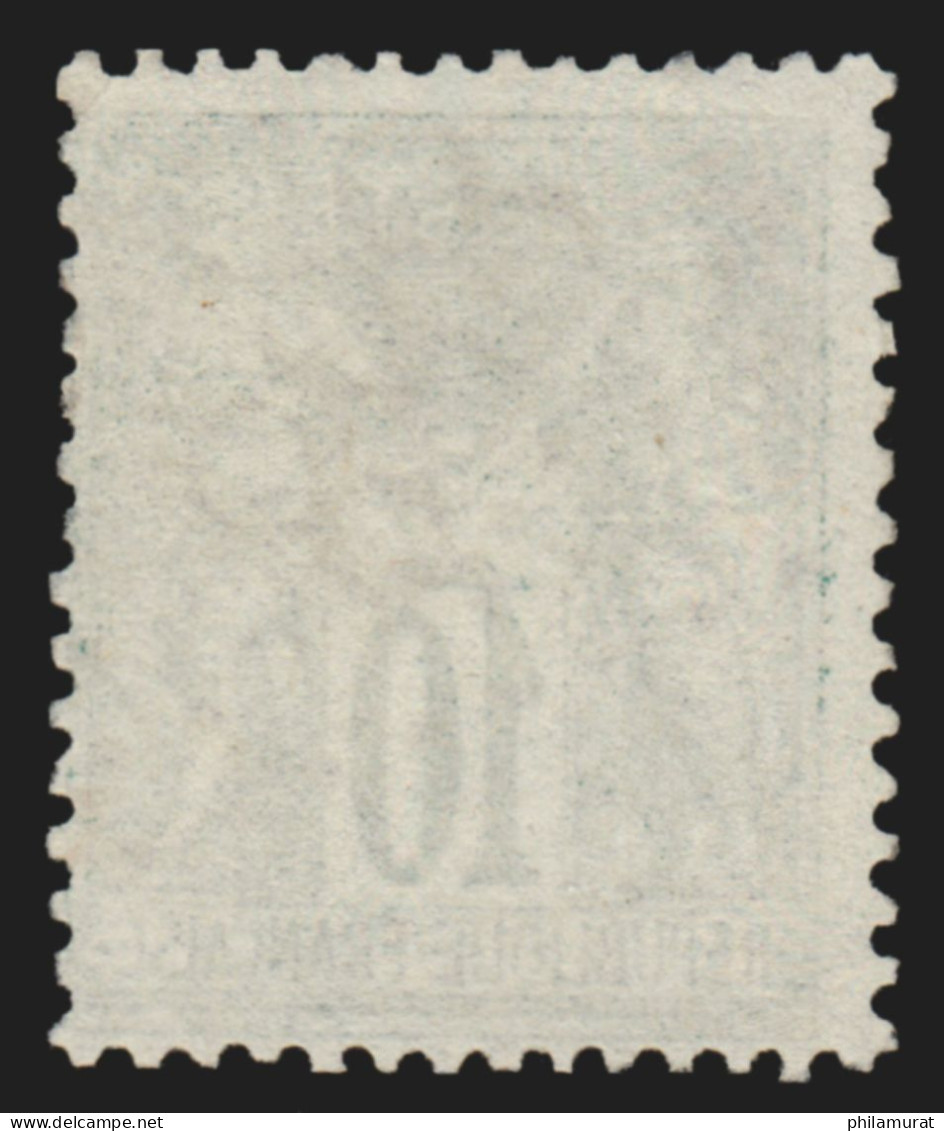 N°76, Sage 10c Vert, Type II, Oblitéré Losange GC 888 LA CHAPELLE-LA-REINE - 1876-1898 Sage (Type II)