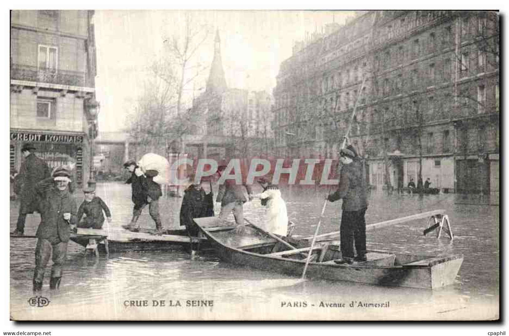 CPA Crue De La Seine Paris Avenue D Aumesnil Daumesnil - Paris Flood, 1910