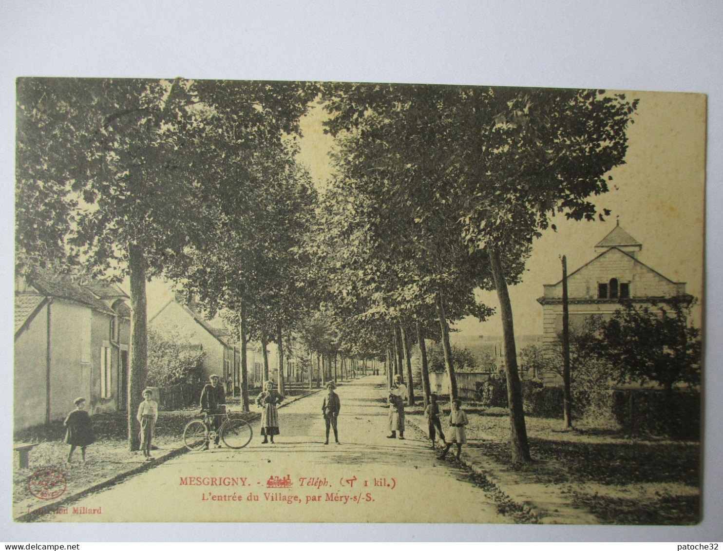 Cpa...Mesgrigny...(aube)...l'entrée Du Village Par Méry-s/-Seine...1911...animée... - Autres & Non Classés