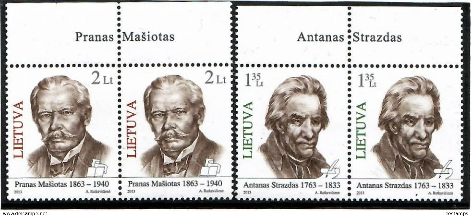 Lithuania 2013 . Famous Persons  2v. X 2 . Michel # 1127-28 - Litauen