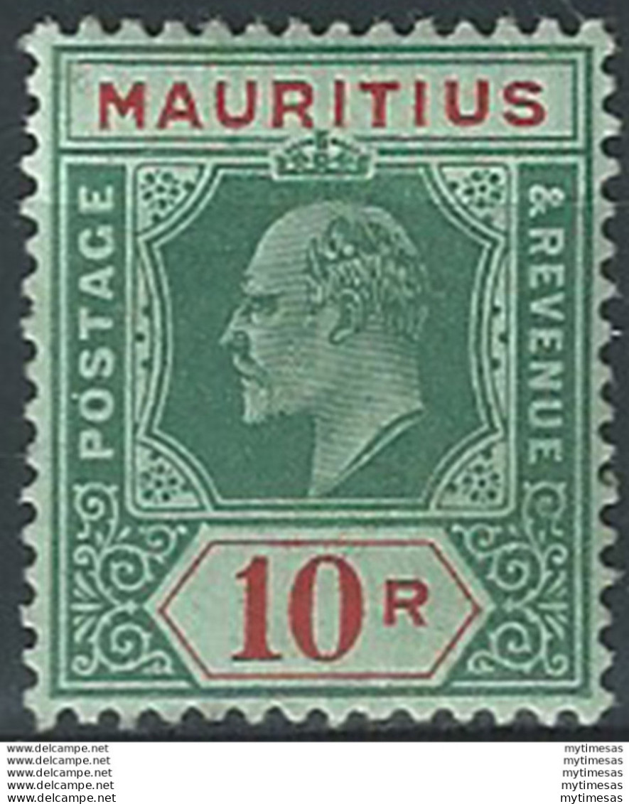 1910 Mauritius Edoardo VII 10r. MNH SG. 195 - Autres & Non Classés