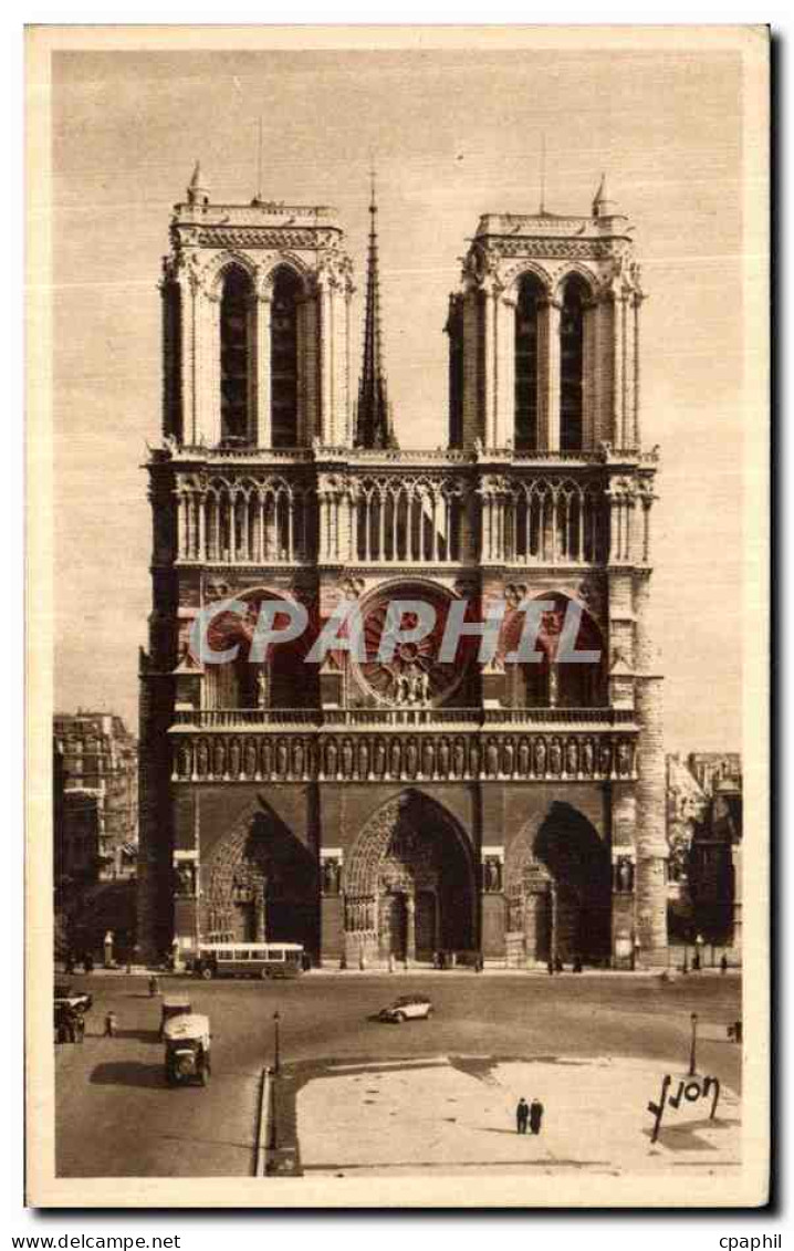 CPA Paris En Flanant Notre Dame Facade - Notre Dame De Paris