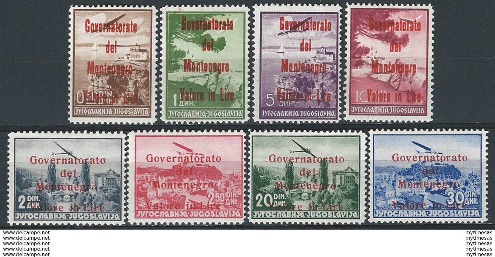 1941 Montenegro 8v. PA MNH Sass. N. 18/25 - Otros & Sin Clasificación