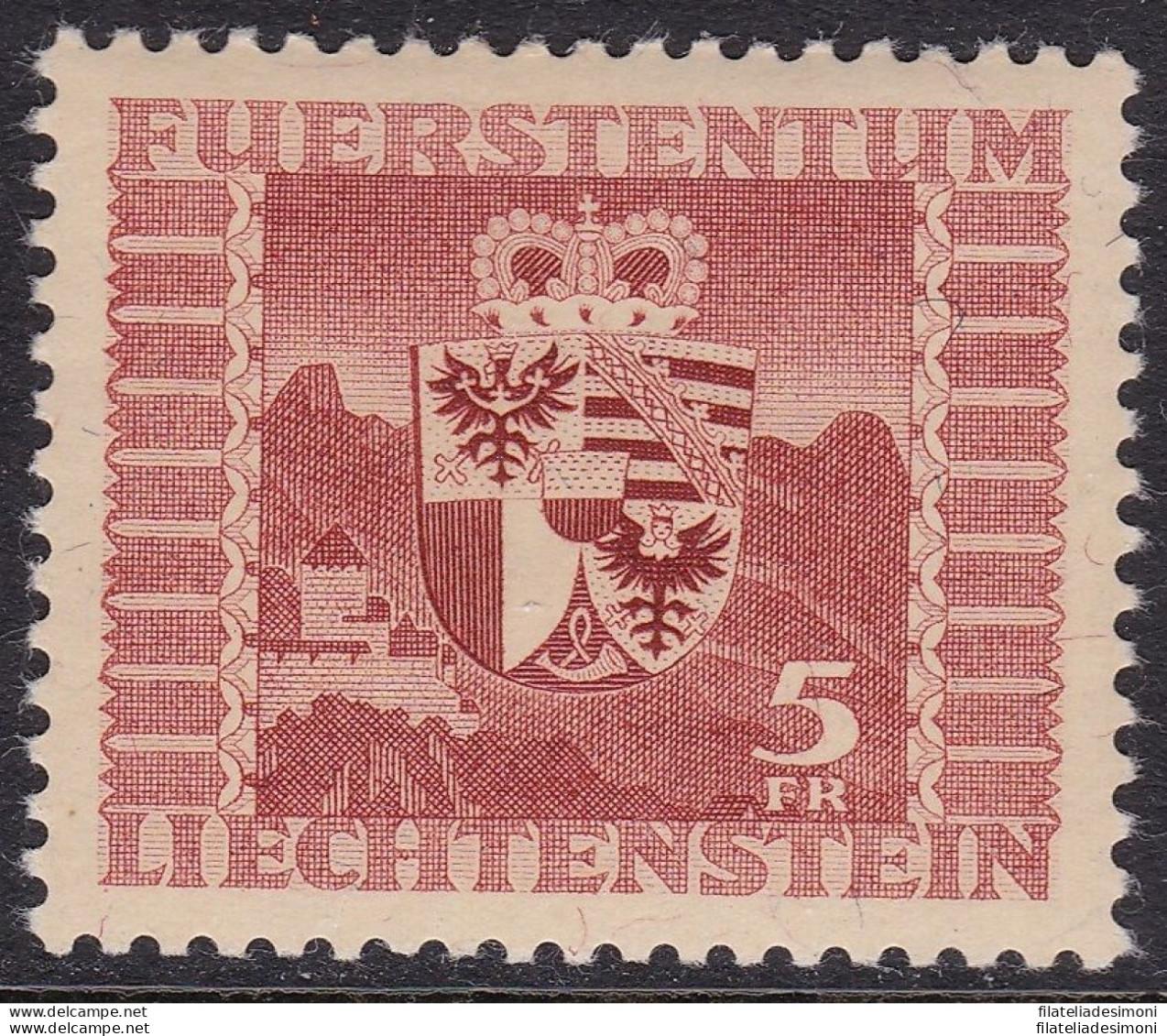 1947 Liechtenstein, N° 227 5f. Bruno Rosso MNH/** - Autres & Non Classés