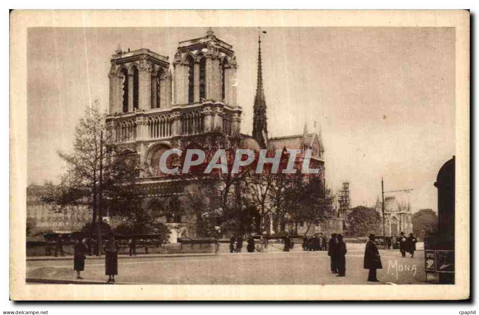 CPA Les Petits Tableaux De Paris La Cathedrale Notre Dame Et Le Quai De - Notre-Dame De Paris