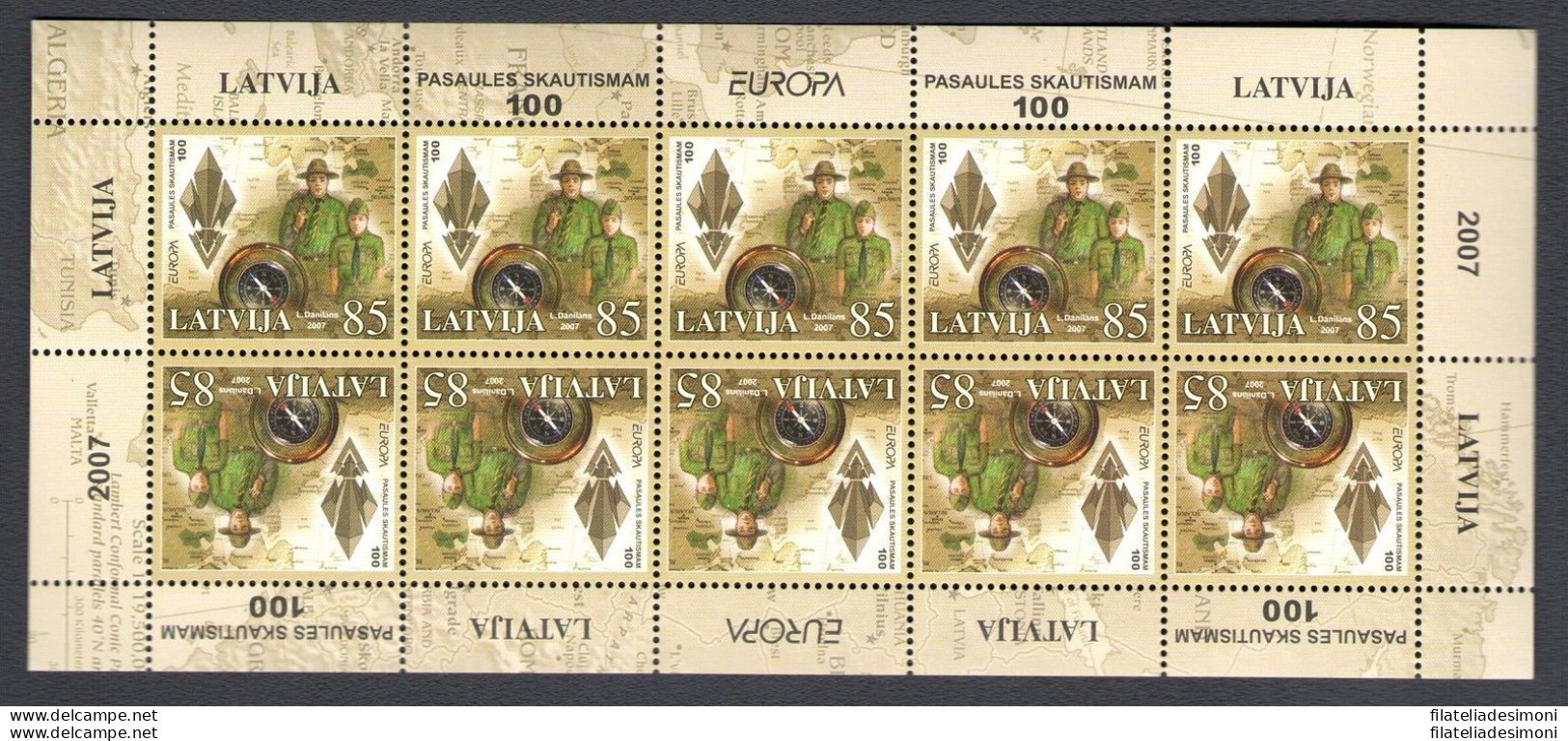 2007 EUROPA CEPT, Lettonia, Latvija , Minifoglio &quot;Scouts&quot; MNH** - Other & Unclassified