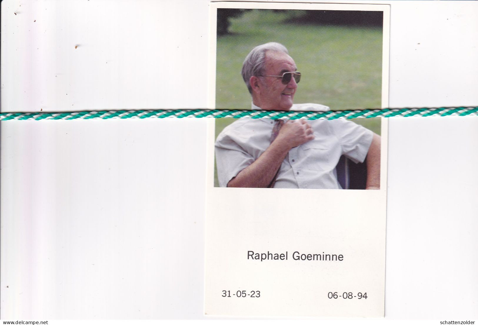 Raphael Goeminne, 1923, 1994. Foto - Todesanzeige