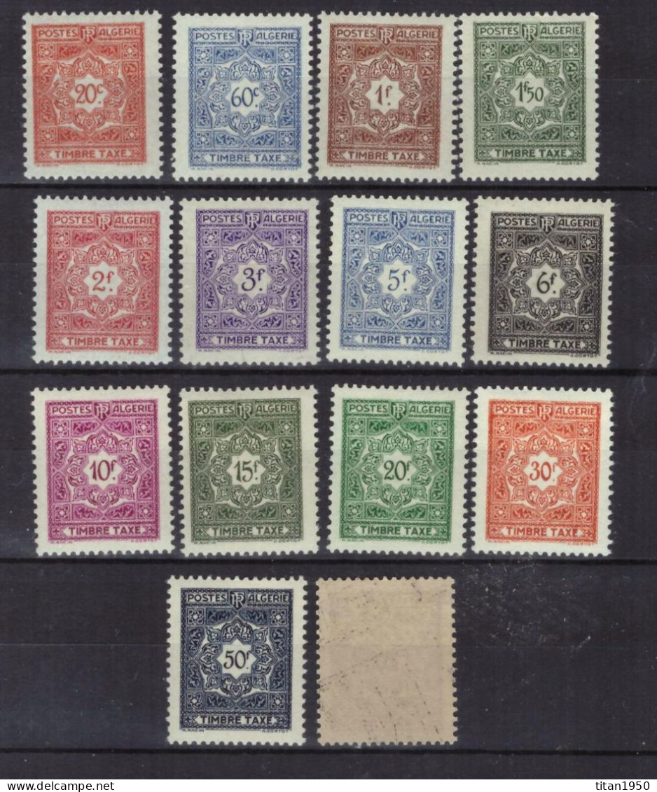Algérie - 1947-1955 - TAXES Série Complète De 14 Timbres Neufs ** Cote 35 € - Strafport