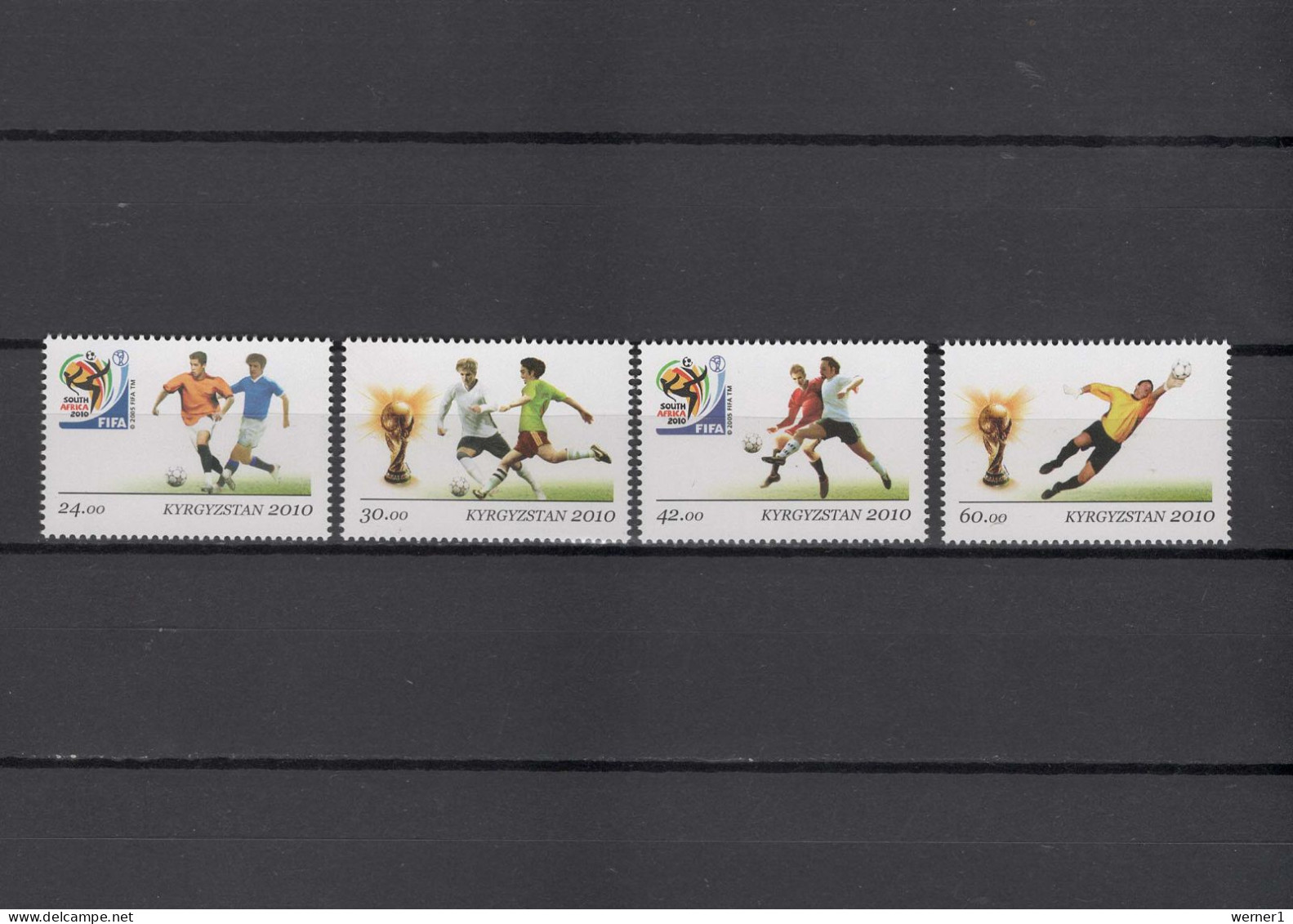 Kyrgyzstan 2010 Football Soccer World Cup Set Of 4 MNH - 2010 – South Africa