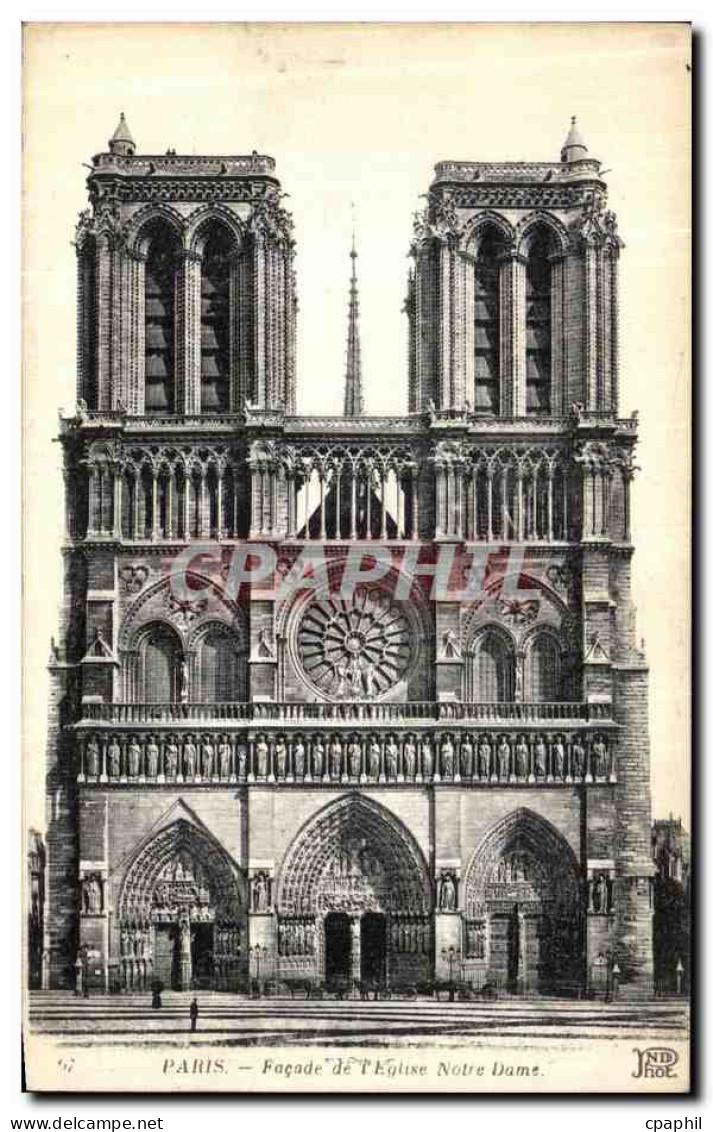 CPA Paris Facade De L Eglise Notre Dame  - Notre-Dame De Paris