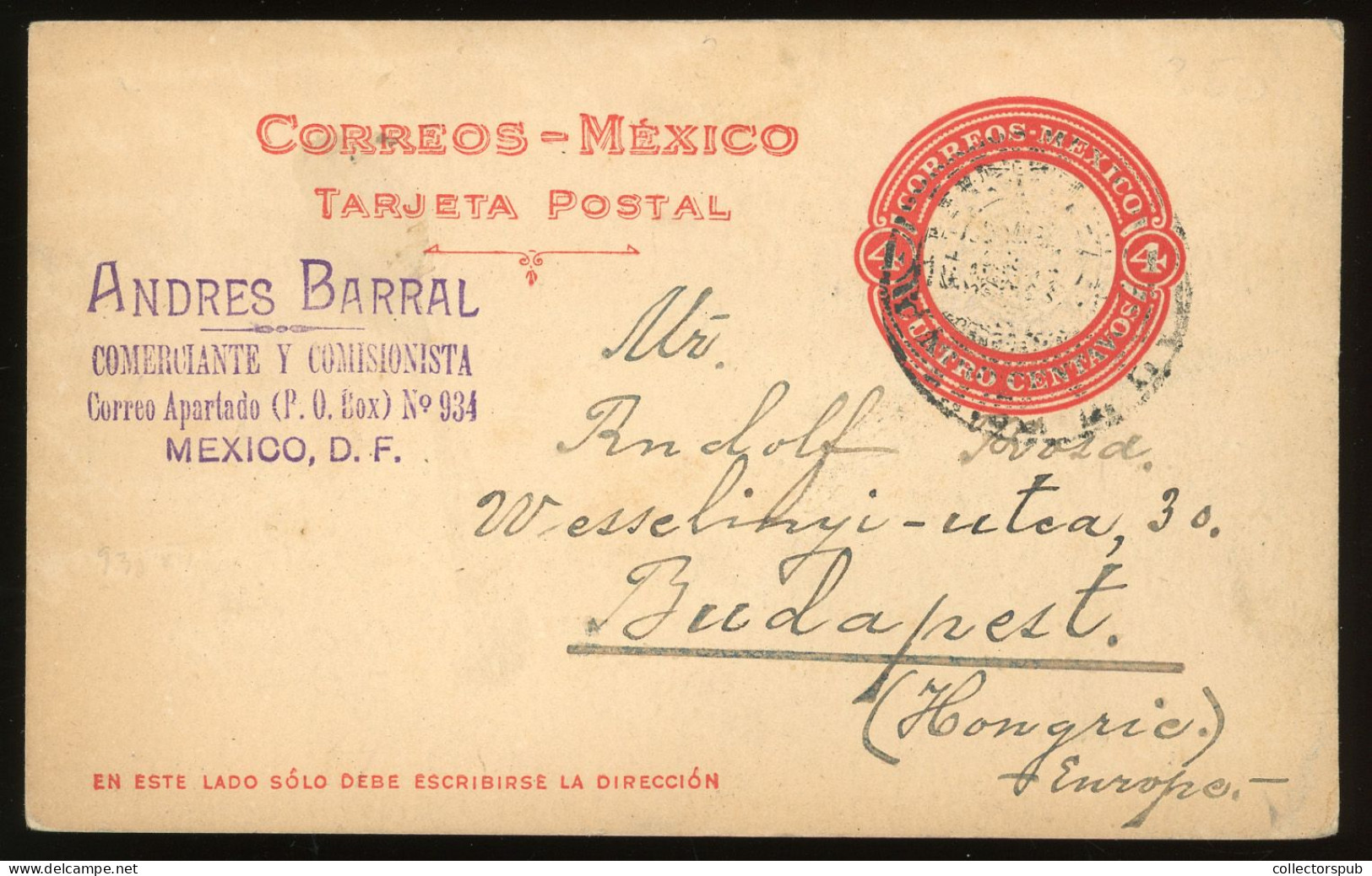 MEXICO Nice  PS Card To Hungary - Mexico