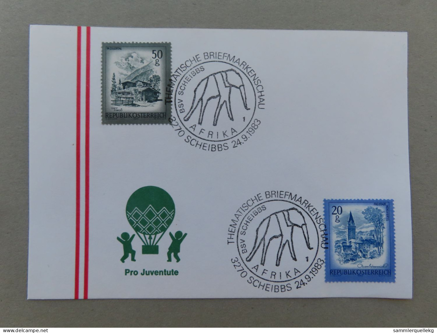 Österreich Pro Juventute - Mit Sonderstempel 24. 9. 1983 Scheibbs, Thematische Briefmarkenschau (Nr.1096) - Andere & Zonder Classificatie