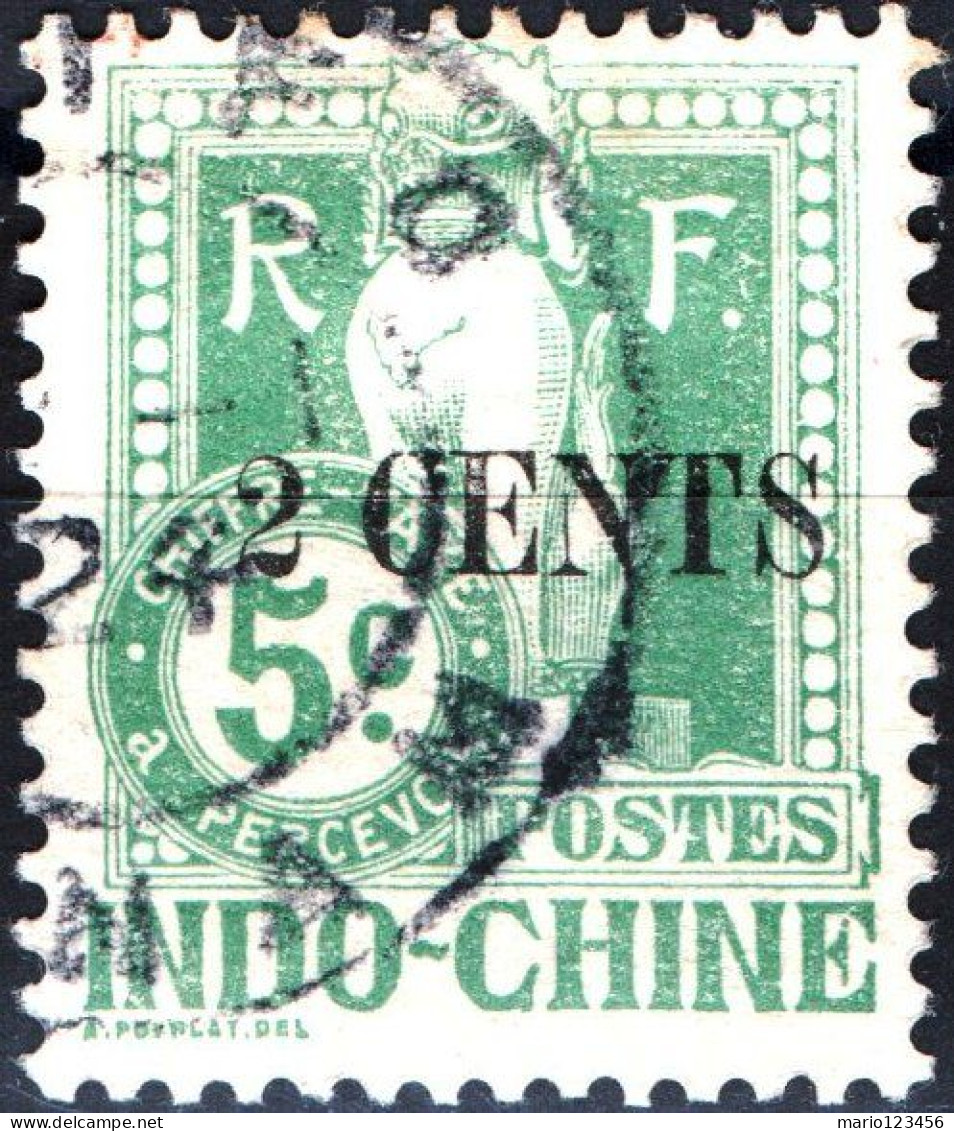 INDOCINA , INDOCHINA, SEGNATASSE, POSTAGE DUE, MOTIVI LOCALI, 1919, USATI Yt:FR-IC T20, Mi:FR-IC P20, Scott:FR-IC J20 - Gebraucht