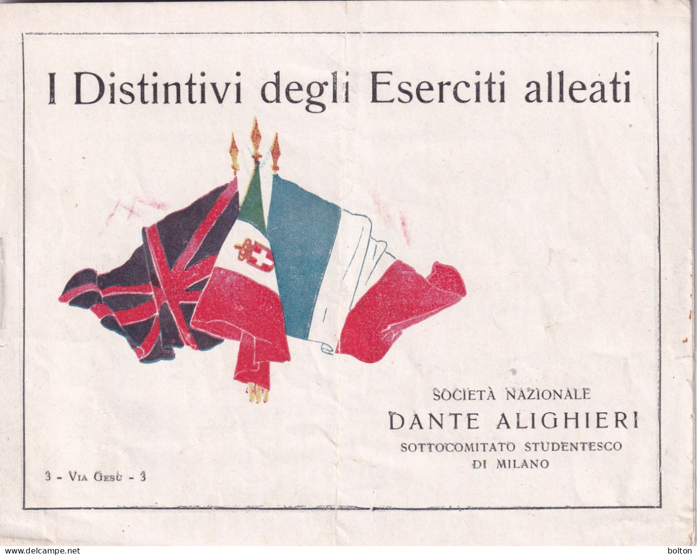 Depliant Della Società Dante Alighieri DISTINTIVI DEGLI ESERCITI ALLEATI - Marcophilie