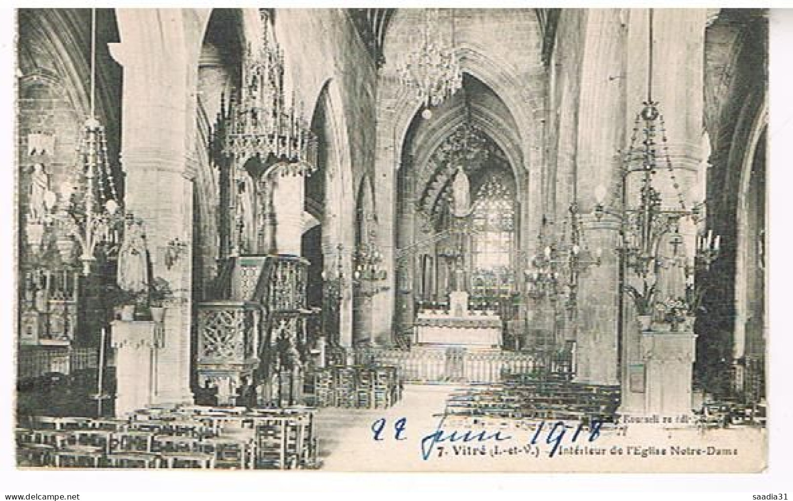 35 VITRE INTERIEUR DE LEGLISE SAINT MARTIN  1918 - Vitre