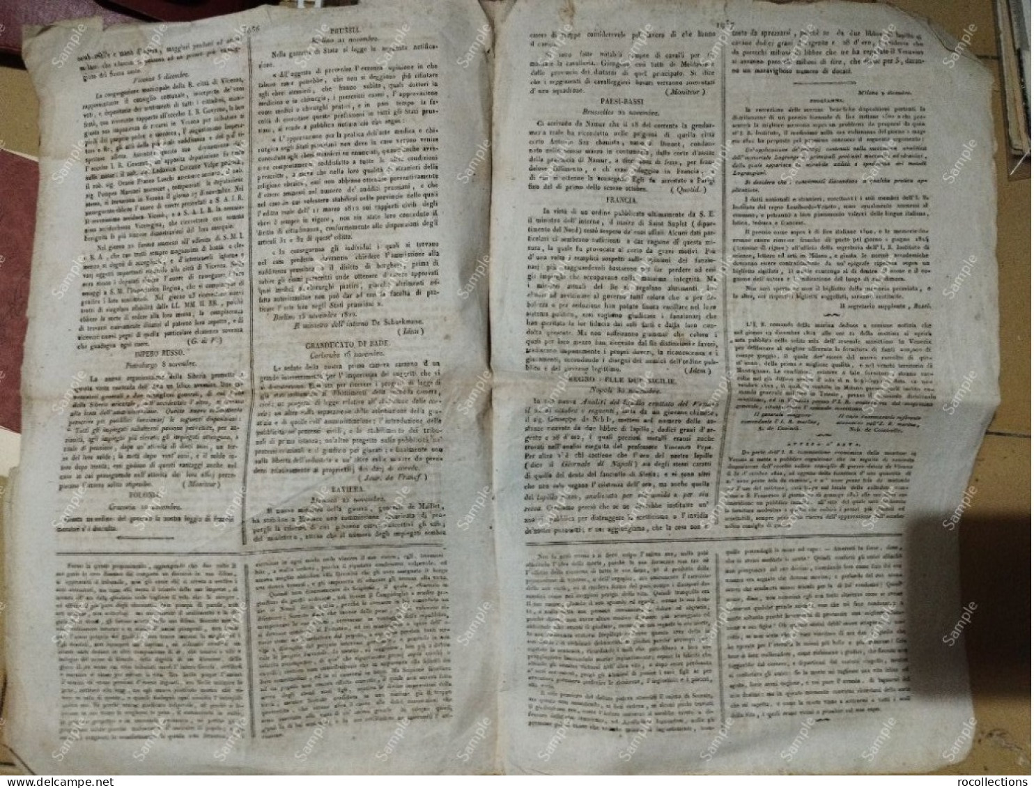 Newspaper GAZZETTA DI MILANO 1822. Prussia Germany Foreign Jewish Doctors Are Allowed To Practice Their Profession - Antes 1900